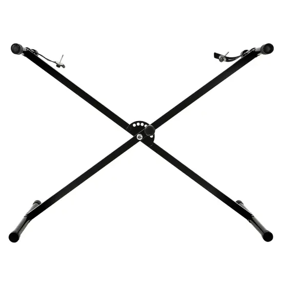 Hamzer Heavy Duty, Single-X Shape Piano Keyboard Stand - Height Adjustable & Portable w/ Non Slip Caps & Durable Locking Straps, Black {4}