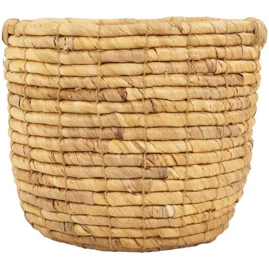 Northlight Set of 3 Bisque Woven Round Water Hyacinth Storage Baskets 13.75" Beige {5}