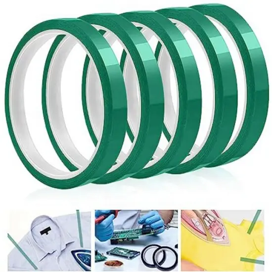 5 rolls Heat resistant tapes sublimation Press Transfer Thermal Tape 4mmx30m SUBLITAPE GREEN {1}