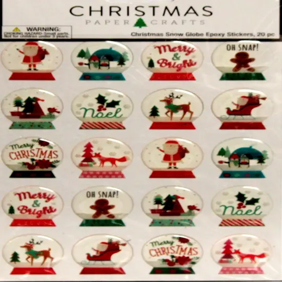 Christmas Paper Crafts Snow Globe Dimensional Epoxy Stickers {1}