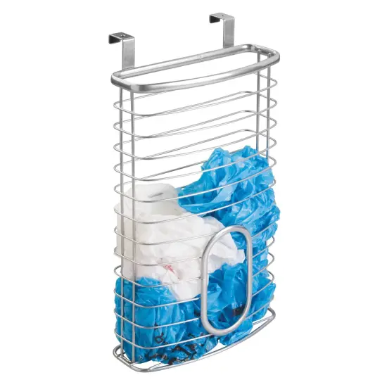mDesign Metal Over Cabinet Kitchen Storage Basket, Holds 50 Plastic Bags {1}