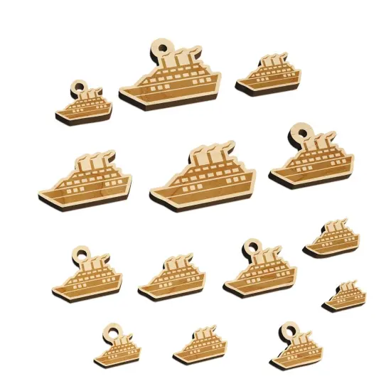 Vacation Cruise Ship Boat Mini Wood Shape Charms Jewelry DIY Craft {7}