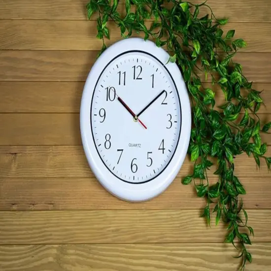 Swim Central 12" White Large Print Outdoor Clock {4}