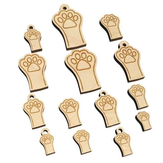 Cute Cat Paw Mini Wood Shape Charms Jewelry DIY Craft {7}