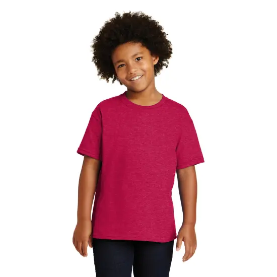 RADYAN&reg; Youth Crew Neck Short Sleeve T-Shirt Heather red {1}