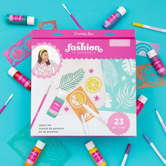 Damask Love Fabric Stencil Kit {7}