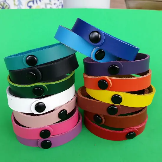 10 Packs Full grain Leather Bracelets 1/2 Inch &ndash; DIY Fundraising, promotional, business gifts {4}