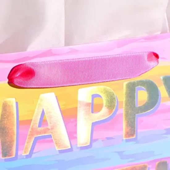 13" Large Gift Bag with Card and Tissue Paper (Colorful Happy Birthday) {5}