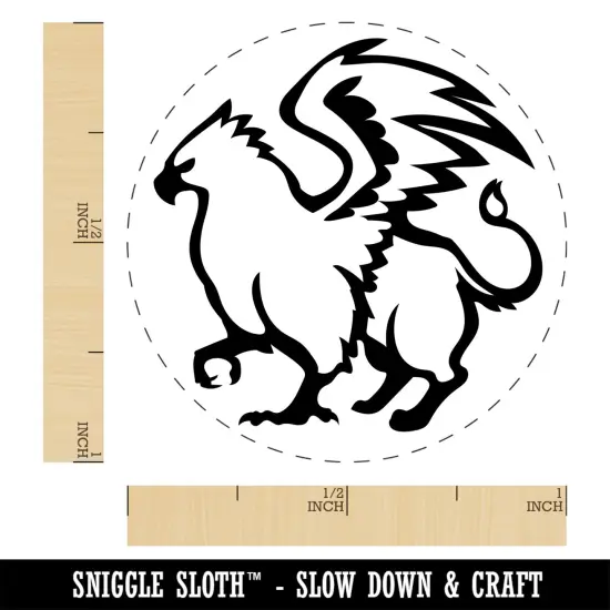 Proud Griffin Fantasy Silhouette Self-Inking Rubber Stamp Ink Stamper for Stamping Crafting Planners Green {1}