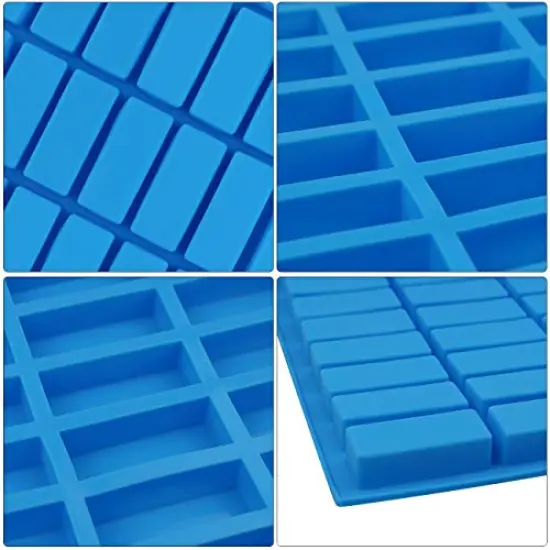 2 Pieces 40 Cavity Narrow Rectangle Silicone Caramel Candy Molds Chocolate Bar Mold for Truffles, Ganache, Jelly, Praline, Brownie, Butter, Ice Cube Tray {1}