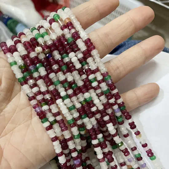 Kitcheniva 15.5" Faceted Jade Rondelle Beads 2x4mm Multicolor 01 {1}