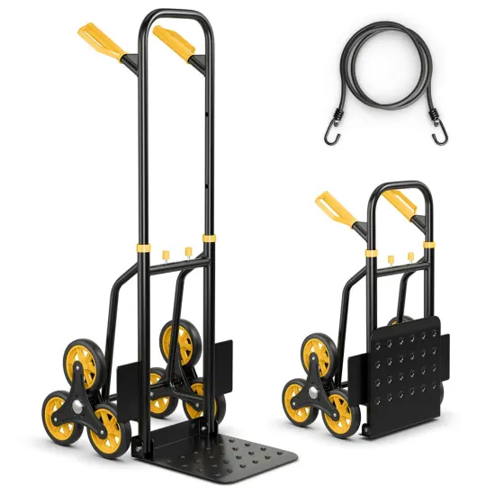 Costway Stair Climber Hand Truck with Telescoping Handle and Rubber Wheels 350 Lb Capacity {1}