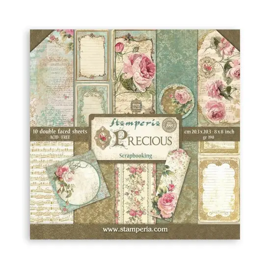 Stamperia Precious 8"X8" Double-Sided Paper Pad {1}