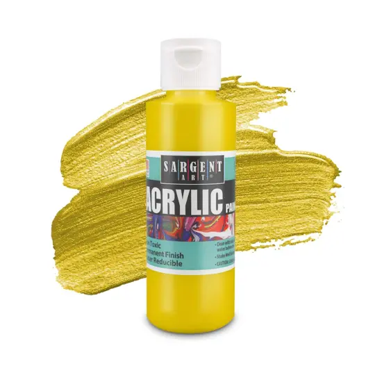 6 Pack Set Art Primary Acrylic Paint Set, 4 Ounce bottles , Non-Fading, Rich Vivid Pigments, Brilliant Matte Finish, Fast Dry Formula, Non-Toxic {2}