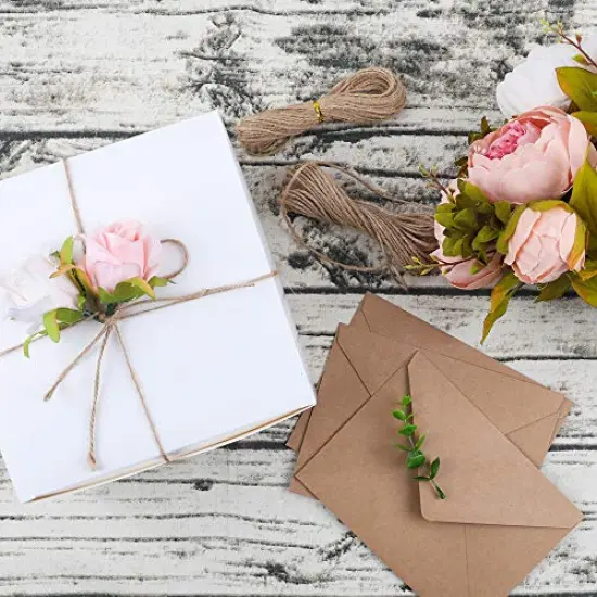 White Gift Boxes 12 Pieces 8x8x4 Inches, Paper Gift Box with Lids for Wedding Present, Bridesmaid Proposal Gift, Graduation, Holidays, Birthday Party Favor, Engagements {1}