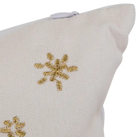 Northlight 18" Embroidered "Merry Christmas" Wreath Cotton Square Throw Pillow White {6}