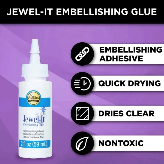 Jewel-It Embellishing Glue 2oz Fabric Glue and Adhesive with Pixiss Accessories Needle Tip Tweezers, and 2 Jewel Picker Pencils {2}