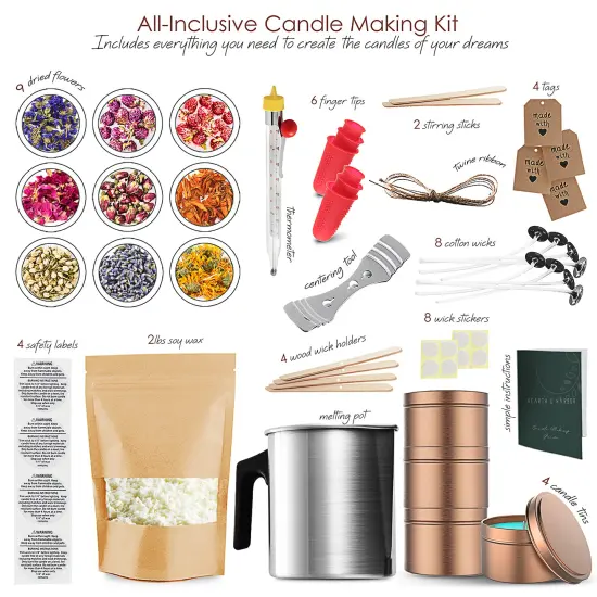 Hearth & Harbor DIY Natural Soy Candle Making Kit with Dried Flowers {2}