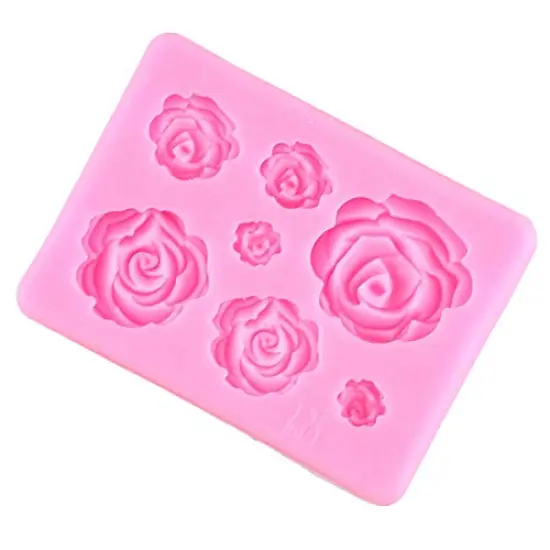 2 Pieces Rose Flowers silicone molds Cake Chocolate Mold wedding Cake Decorating Tools Fondant Sugarcraft Cake Molds {4}