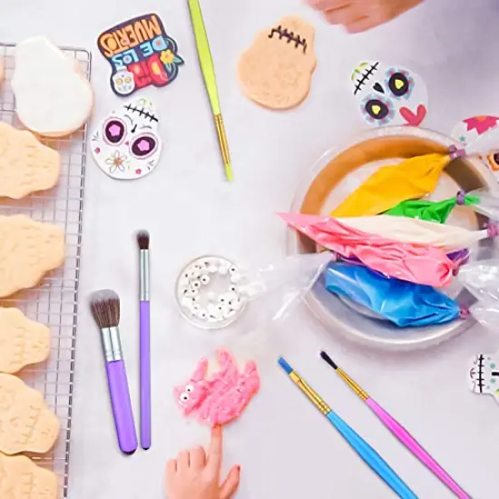 8 Pieces Cake Decorating Brushes Tools Set Cookie Decoration Brushes Fondant Gum Paste Decorating Tools Cake Cookie Brushes for DIY Cake Sugar Cookie Fondant Decoration Supplies {6}