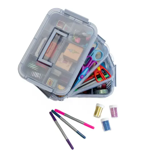 Everything Mary Blue Four Tray Plastic Organizer {3}