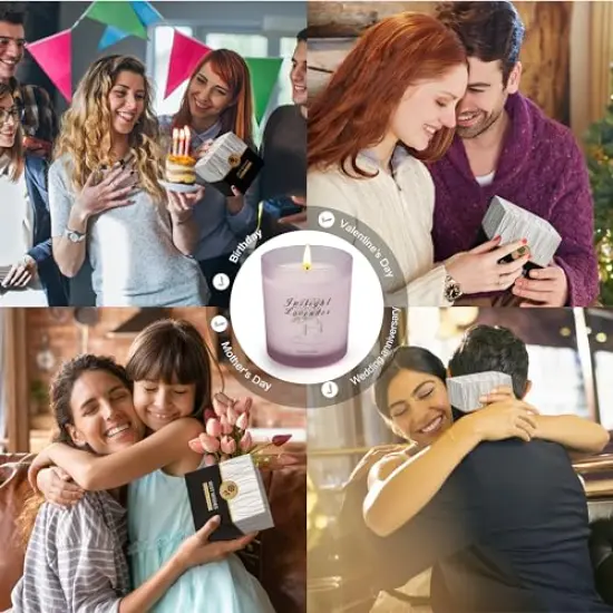 Lavender Candles for Home, Candles for Home Scented, Candles Gifts for Women, 11.3 oz Soy Candles, Up to 70 Hours Burn, Stress Relief Gifts for Women, Birthday, Mother's Day, Christmas Gift {5}