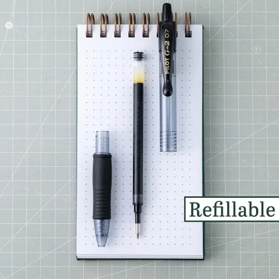 G2 Premium Refillable & Retractable Rolling Ball Gel Pens, Fine 0.7mm, Black (31020) {3}