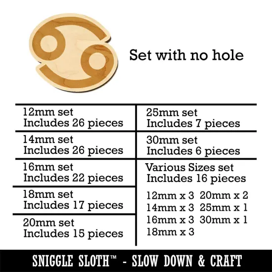 Cancer Horoscope Astrological Zodiac Sign Mini Wood Shape Charms Jewelry DIY Craft {1}