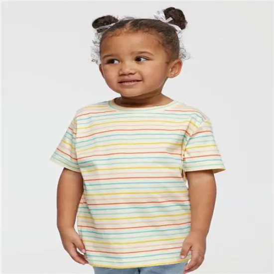 Rabbit Skins&reg; Toddler Fine Jersey Crewneck Short Sleeve Tee - 3321 Sunkissed stripe {1}