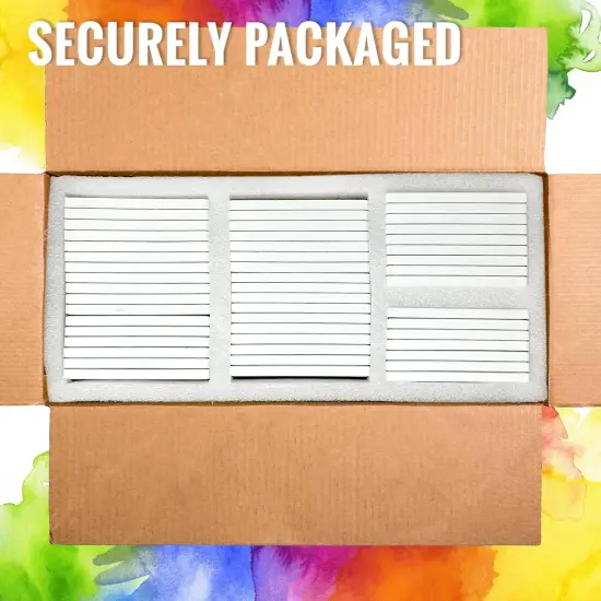 50 Blank Ceramic Tiles for Coasters and Mosaics - 4x4 Ceramic White Tiles (Unglazed) with Cork Backing Pads for Use With Alcohol Ink or Acrylic Pouring {6}