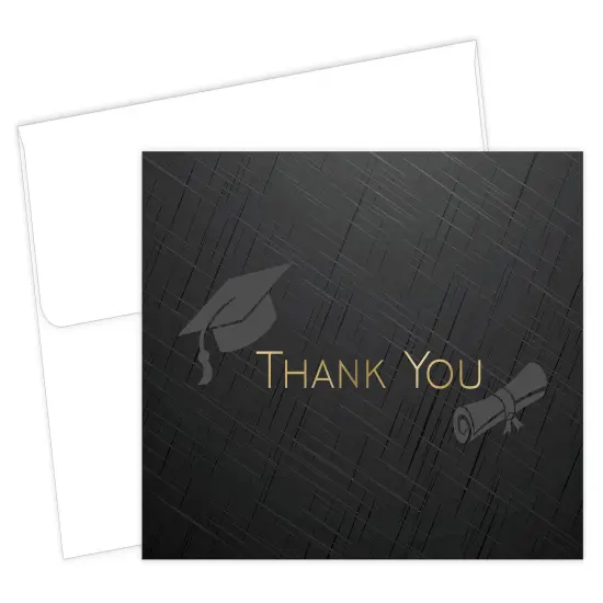 Great Papers! Thank You Note Card and White Envelope, Grad with Gold Foil, 4.75" x 3.375"(folded), 50 count {1}