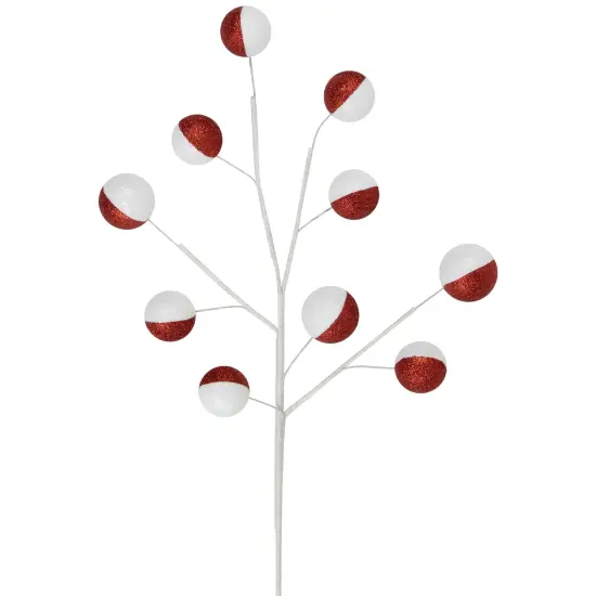 Northlight Set of 2 Red and White Glittered Candy Cane Christmas Picks 22" {1}