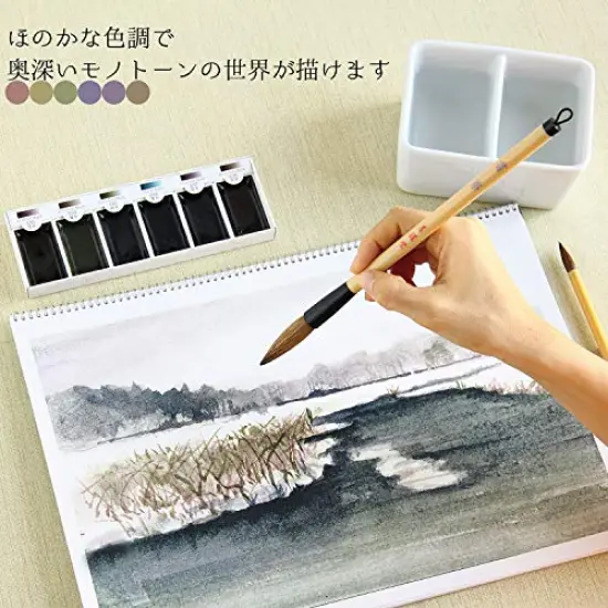 E-Sumi Watercolor Paint 6 Colors Set from Japan (Standard) {6}