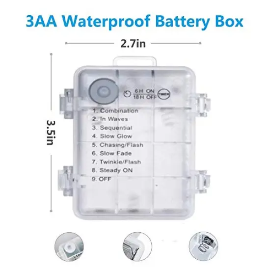 33 ft 100 LED String Lights Battery Operated with Remote Waterproof Copper Wire Lights for Indoor Decorative Lights {3}