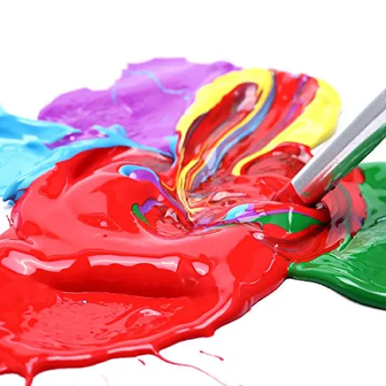 8 Primary ColorsCraft Acrylic Paint Set,（(120ml,4 oz) Rich Pigments Non-Toxic Washable, Professional Paint for Pouring on Canvas, Rocks, Ceramic, Fabric, Leather, Ideal for Artist, Adults {3}