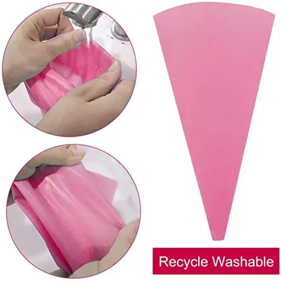 Silicone Icing Piping Bag,Reusable Cream Pastry Bag and 14&times; Stainless Steel Nozzle Set DIY Cake Decorating Tool(14&times;Nozzle, 2&times;Icing Cream Pastry Bag and 2 X Converter and 3&times;Scraper) [Energy Class A+] {5}