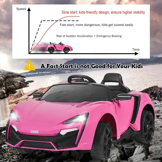 12V 2.4G RC Electric Vehicle with Lights Lights Pink {3}