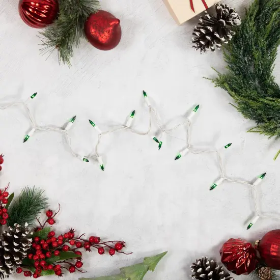 Northlight Mini Incandescent Christmas Lights - Green - 7' White Wire - 35ct {3}