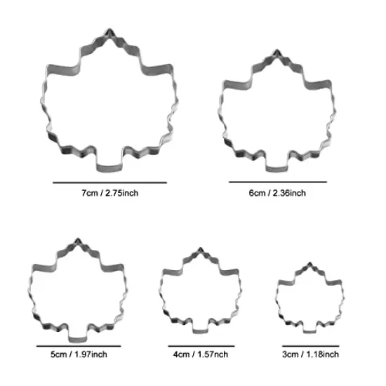 Tmflexe Maple Cookie Cutters Thanksgiving Day, 5 Pack {4}