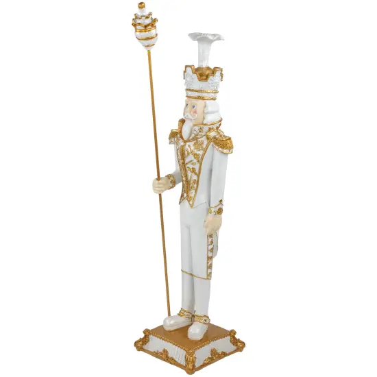 Northlight Christmas Nutcracker Soldier with Scepter - 25.75" - White and Gold {4}