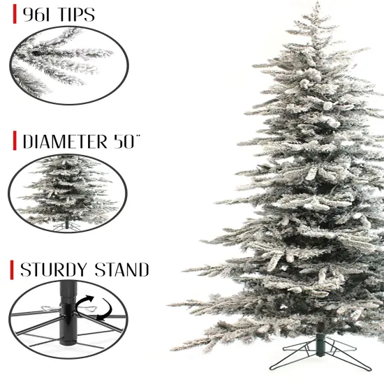 Perfect Holiday Unlit Slim Flocked Christmas Tree {4}