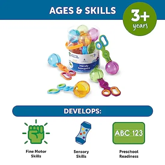 4 Pieces, Ages 3+ Toddler Learning Toys, Fine Motor and Sensory Toys, Sand Box Toys for Toddlers, Kid Tweezers {3}