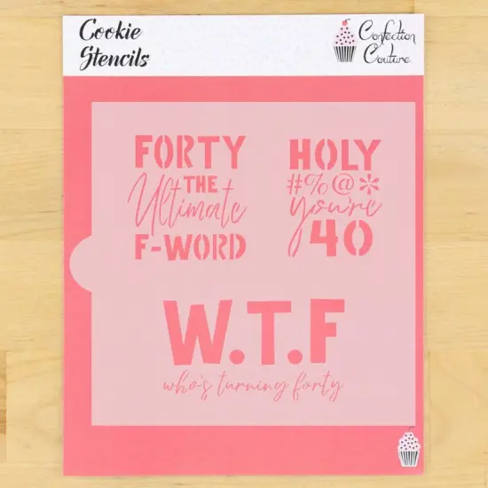 Forty the Ultimate F Word 50th Birthday Cookie Stencil {1}