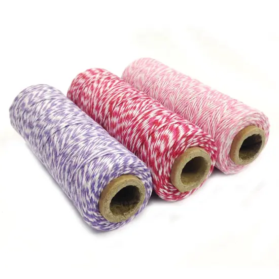 Wrapables Cotton Baker's Twine 4ply 330 Yards (Set of 3 Spools x 110 Yards) for Gift Wrapping, Party Decor, and Arts and Craft (Pink, Red & Hot Pink, Lavender) {2}