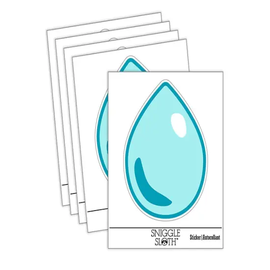 Water Drop Icon Outline Waterproof Vinyl Phone Tablet Laptop Water Bottle Sticker Set - 5 Pack {1}