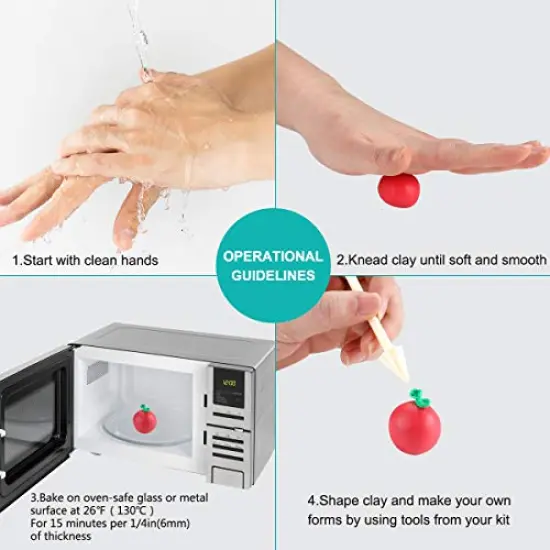 Polymer Clay Kit, 50 Colors DIY Modeling Clay, NonToxic Oven Baken Clay with Sculpting Tools and Decorative Accessories, Great for Kids & Adults {2}