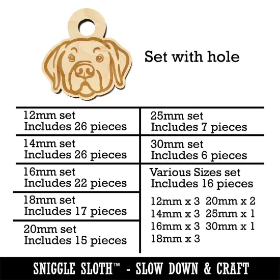 Labrador Retriever Dog Head Mini Wood Shape Charms Jewelry DIY Craft {1}