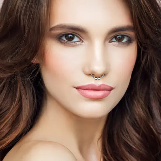 Kitcheniva Magnetic Non Piercing Fake Nose Rings Black {6}