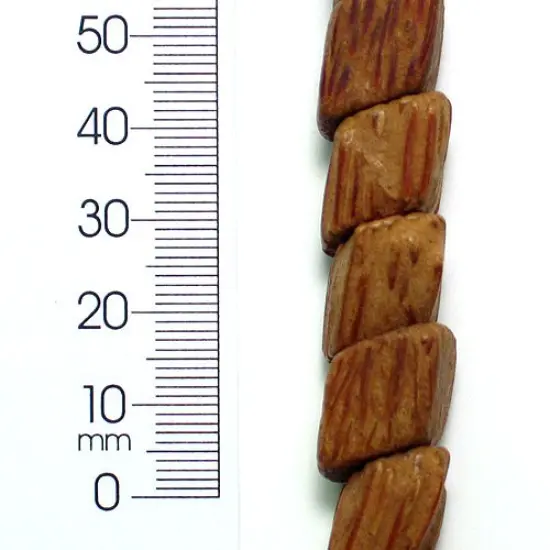 6 Packs of Wood Beads - Pepper Taupe - 12x22mm - 8" Strand {1}