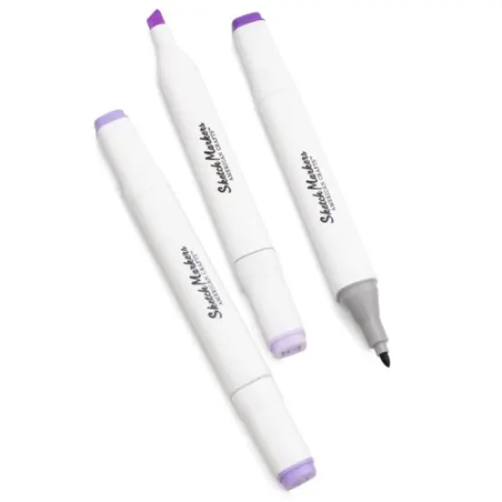 American Crafts - Sketch Markers Collection - Dual Tip - Chisel and Fine Point - VioletLance 3 Pack 34007536 {2}